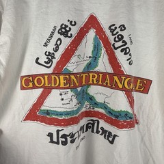 Vintage Single Stitch T Shirt Golden Triangle Two Plus One Hole See Measurement