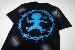 Hell Studios star little devil print Men’s Washed style Short Sleeve T-shirt