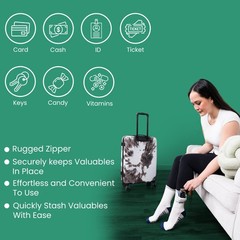 Zipper Sock Wallet – Cotton & Polyester Zipper Socks with Pockets – Fits shoe…