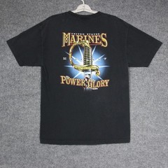 Vintage United States Marines Graphic T Shirt Mens Large 7.62 Design Military