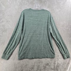 Gustin Henley Men Large Green Long Sleeve Tri-blend Made in USA Heathered Shirt