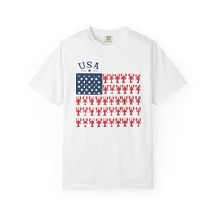 Patriotic Lobster Flag Shirt, Coastal USA Comfort Colors Fourth of July Tee