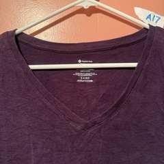Members Mark Womens Long Sleeve TShirt XL Extra Large Purple V Neck