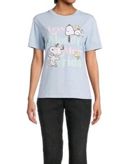 peanuts snoopy Women’s T-shirt Lees Monday More Friday Woodstock Blue MultiSizes