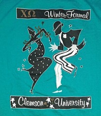 Vintage 90s Chi Omega Owl Winter Formal Clemson Sorority Shirt Hanes Beefy