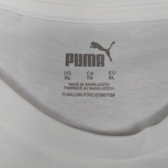 PUMA Mens T-Shirt XL White Cotton Stretch Maxi Cat Logo Graphic Tee Summer Tee