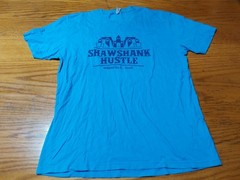 Shawshank Redemption Shawshank Hustle Marathon T Shirt Mansfield Ohio Sz XL Blue