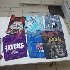 Bulk Lot 48 Tie Dye Shirts Size XL Assorted Graphics Sports Anime Festival