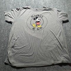 Disney Mickey & Co Mens 3XL Gray Graphic T-Shirt Mickey Mouse Short Sleeve Tee