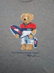 Polo Ralph Lauren Classic Fit Surfer Polo Bear T-Shirt Mens L Gray