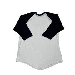 Vintage Russell Baseball T Shirt Mens 2XL White Raglan 3/4 Sleeve USA 90s *READ*