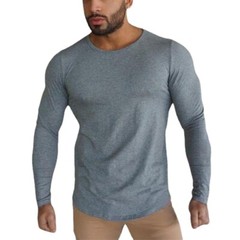 Zonbailon men’s t-shirt pure cotton breathable fashion trend slim long sleeve