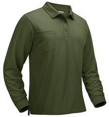 Mens Golf Polo Shirts Long Sleeve Athletic Quick Dry T-Shirts Casual Pocket Tops
