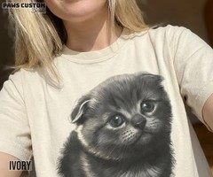 Custom Pet Portrait Comfort Tee Personalized Dog Cat Photo Shirt Unisex Gift