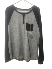 Mens Trademark Brooklyn Cloth Sleeve Gray w Black T Shirt Size Large New ✨