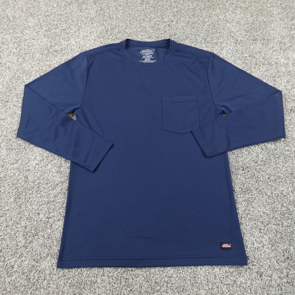 Dickies Shirt Mens Small Blue Temp Control Long Sleeve Performance Outdoor Work