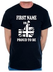 Funny Birthday Tee Customise This Mens T-Shirt Proud To Be British First Name