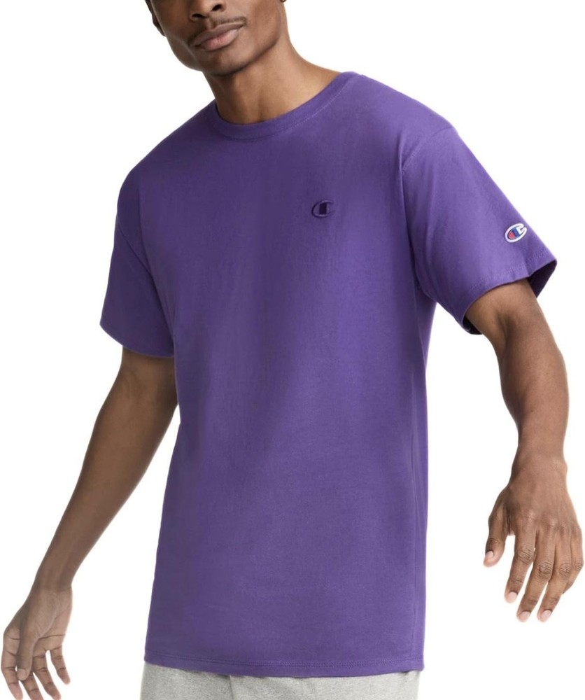 Champion Shirt Mens XL Purple Short Sleeve Crewneck Logo Cotton NEW Tags $20MSRP