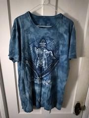 Mens T-shirt Size XL – Blue – Mayan Village Hand Dyed