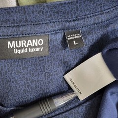 Murano Liquid Luxury T-Shirt Mens Large Blue & Black Soft Cool Breathable