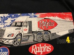 VTG. Food 4 Less Ralphs Kroger Logistics Pocket Employee Work Uniform T-Shirt XL