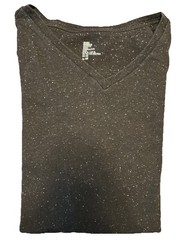 H&M Basic Black Speckled T-Shirt V- Neck Short Sleeve Men’s Reg. Fit Sz X-Large