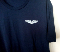 District Perfect Tri Graphic Print Short Sleeve T Shirt Navy Blue Comfy Size L