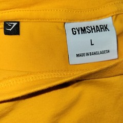 Gymshark Workout T-Shirt Men’s Size Large Yellow Orange Short Sleeve