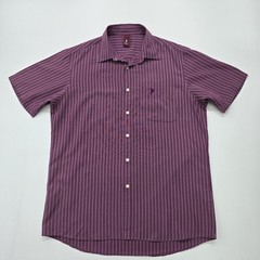 Polo Mens Purple Striped Button Up Chest Pocket Shirt XXL Regular