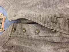 RedHead Men’s XL Grey Waffle Knit Henley Long Sleeve Shirt 100% Cotton Casual