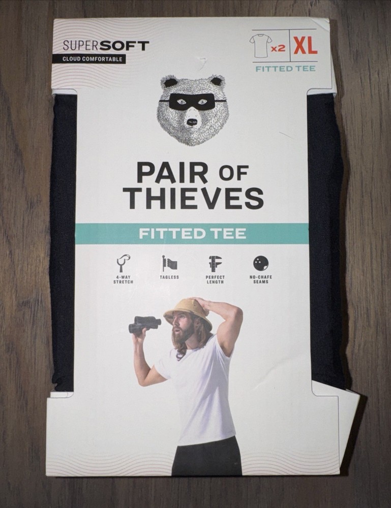 NWT Men’s Pair Of Thieves 2 Super Soft Black T-Shirts Size XL