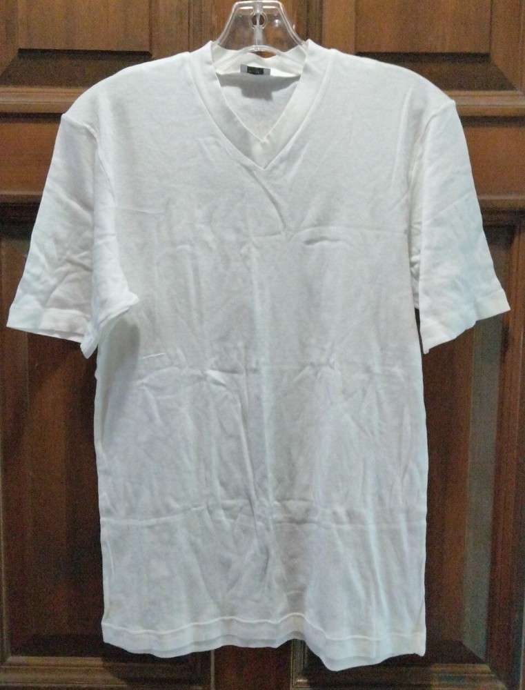ZIMMERLI SWITZERLAND 220 WHITE T-SHIRT V-NECK MENS SIZE M 8954 COTTON PREOWNED