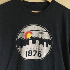 Colorado Graphic T-Shirt Navy Blue Mountain Tee Large
