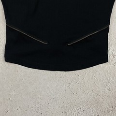 Diesel Vintage Avant Gade asymmetrical T Shirt Zipper Size M Black 90s 00s Women