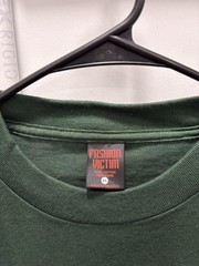 Vintage Fashion Victim Shirt Mens XL Green Alien Hot Rod Flames Graphic 1999 90s