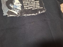 Vintage 00s Republican Ronald Reagan President Anti Government Quote Shirt L