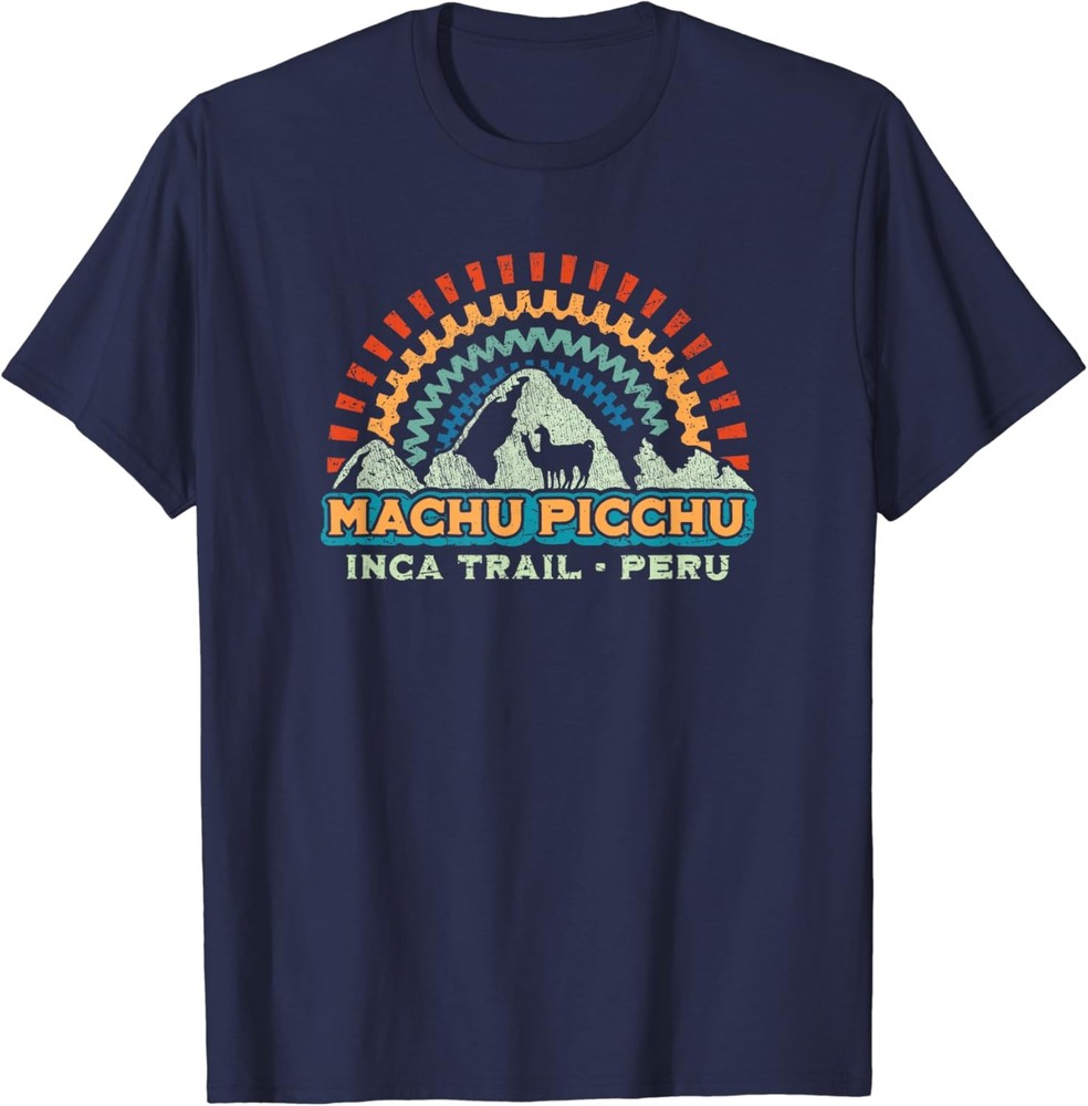 Machu Picchu Retro Llama Cuzco Peru Vintage Inca Trail T-Shirt