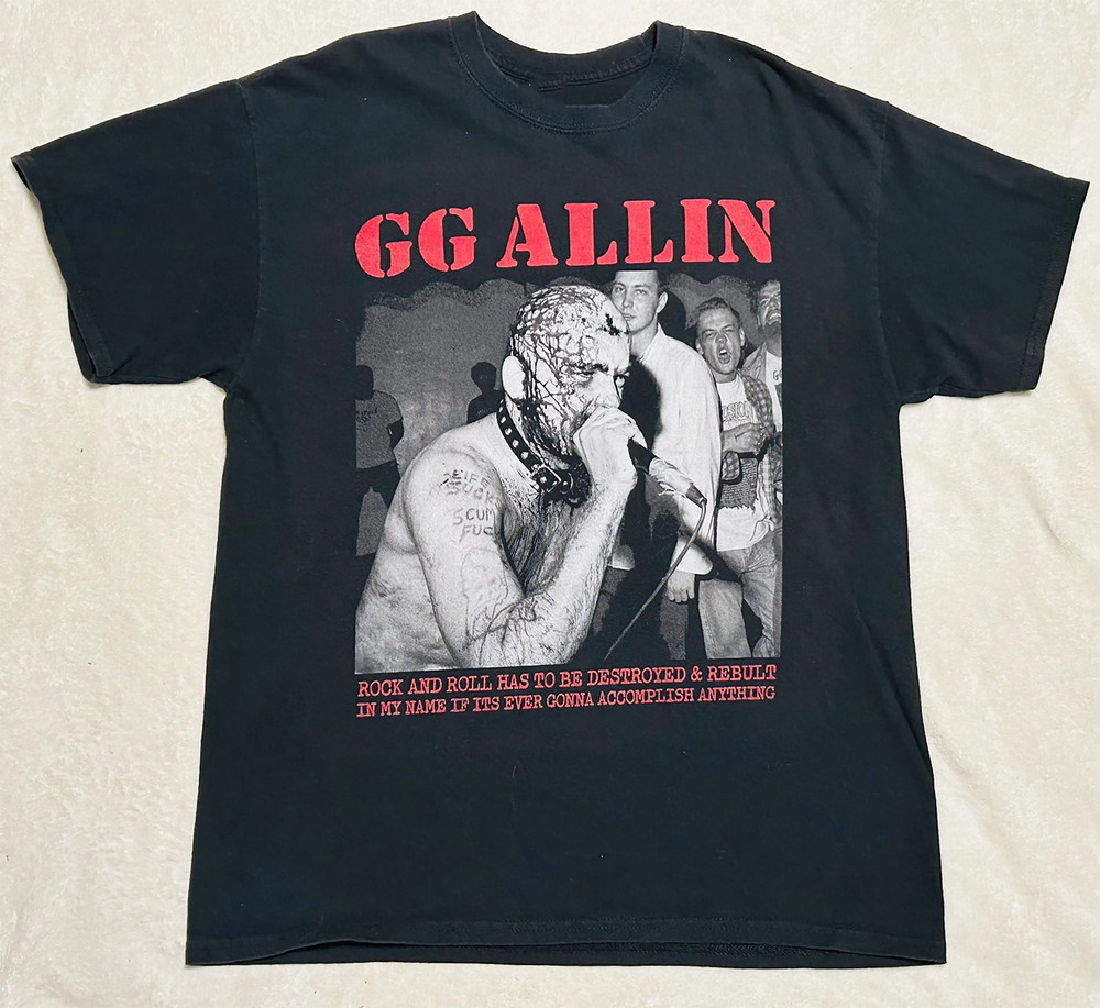 Gg Allin Gift For Family Black T-Shirt Cotton All Size