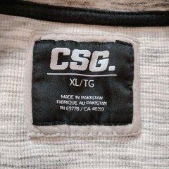 CSG Mens Size XL Heather Gray Thermal Shirt Waffle Knit Long Sleeve Warm Layer