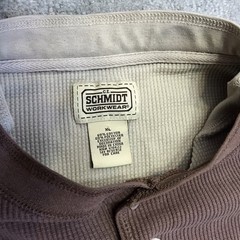 CE Schmidt Workwear Henley Shirt Mens XL Brown Waffle Knit Long Sleeve