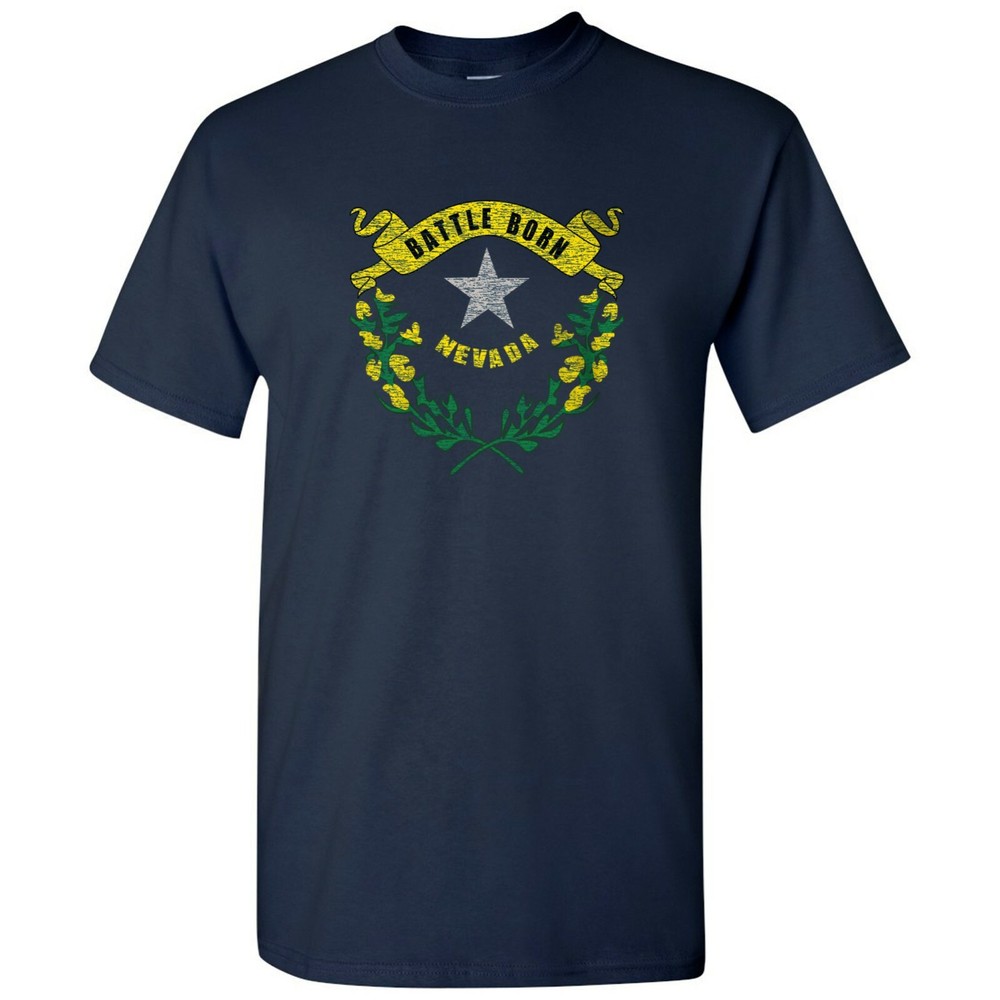 Nevada State Flag – Hometown Pride Local Souvenir Basic Cotton T-Shirt – Navy
