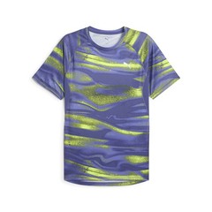 PUMA Run Velocity All Over Print Crew Neck Short Sleeve Athletic T-Shirt Mens Si