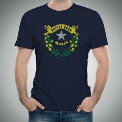 Nevada State Flag – Hometown Pride Local Souvenir Basic Cotton T-Shirt – Navy