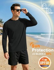 4 Pack Men’s Shirts Long Sleeve Sun Protection UPF 50+ UV SPF Dry Fit T-Shirt…
