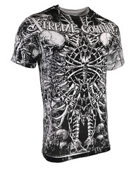 Xtreme Couture By Affliction Men’s T-Shirt CATACOMBS White Skull Biker S-5XL