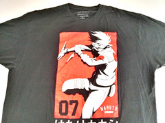 Naruto Sz 3XL (Width 30in x Length 34in)100% Cotton T-Shirt Black