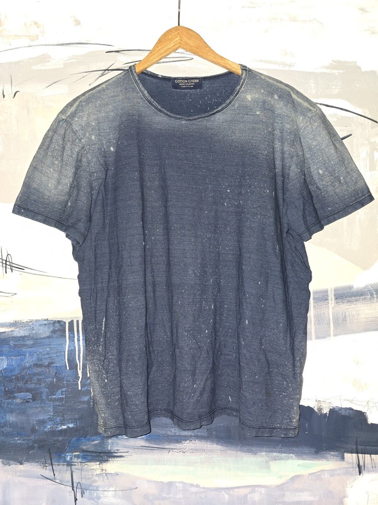 Cotton Citizen Indigo Blue Distressed T-Shirt Large