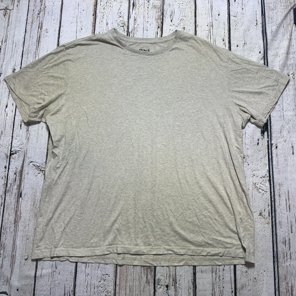 Pact Men’s XL Oatmeal Beige Solid 100% Organic Cotton Casual Crewneck T-shirt