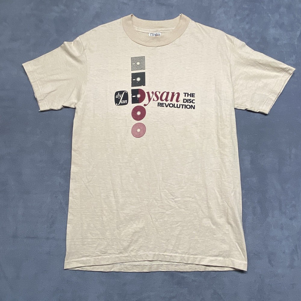 Vintage 1981 Dysan Dics Tech T Shirt Hanes Beefy-T Made in USA Large RARE