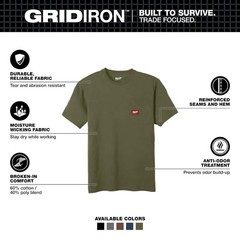 Milwaukee Men’s Medium Green GRIDIRON Cotton/Polyester Pocket T-Shirt